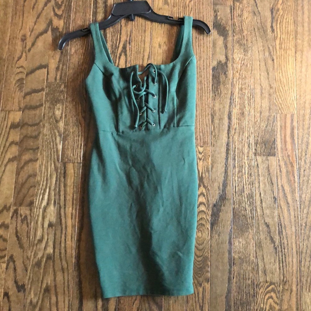 Green mini dress perfect for holidays